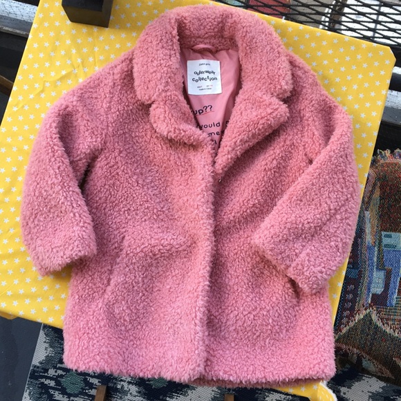 zara pink teddy jacket